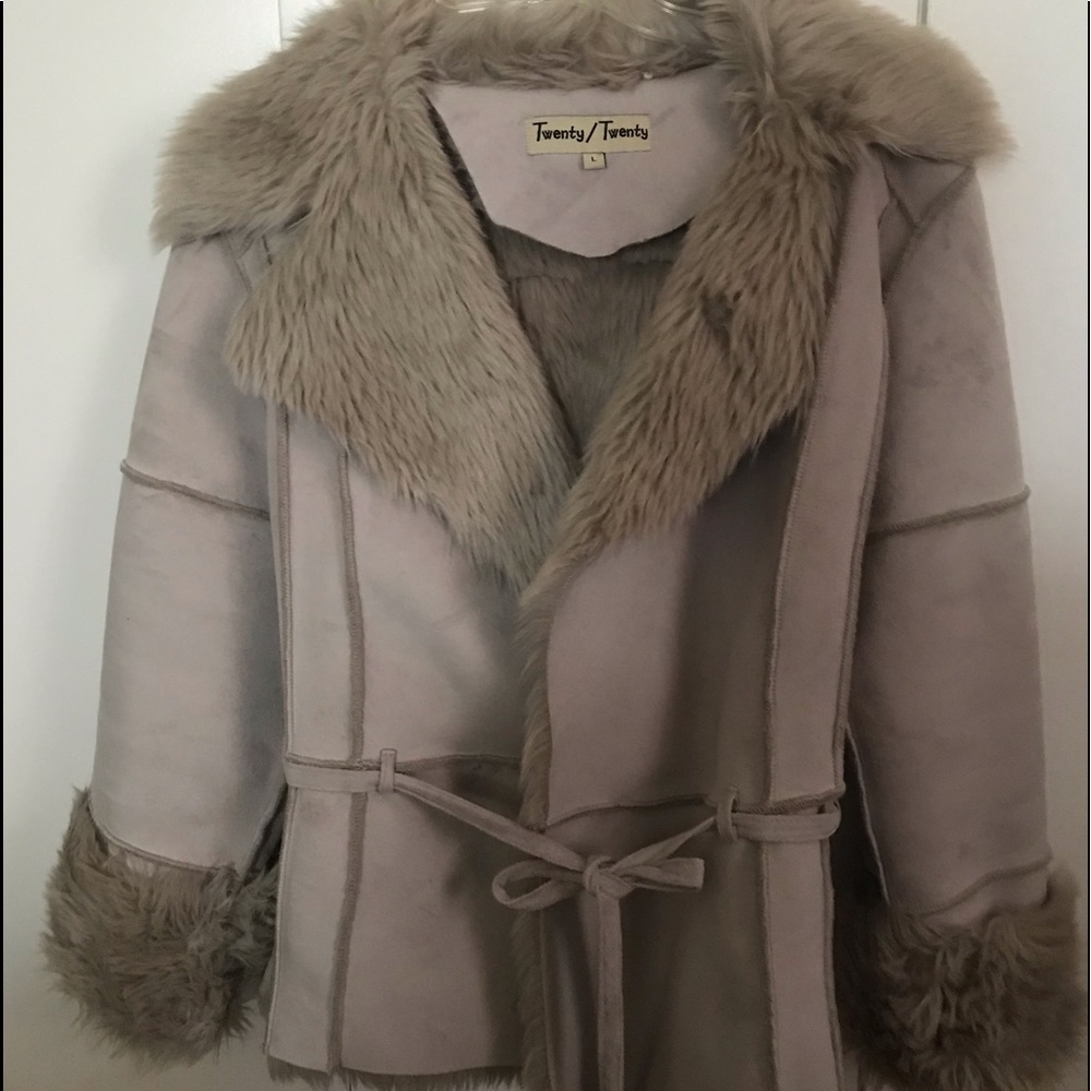 Faux fur and swede jacket
